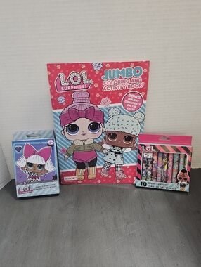 NWT L.O.L. Surprise! Jumbo Pink Coloring & Activity Set with Matching Crayons